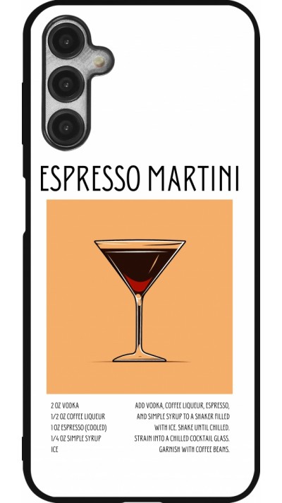 Coque Samsung Galaxy A14 5G - Silicone rigide noir Cocktail recette Espresso Martini