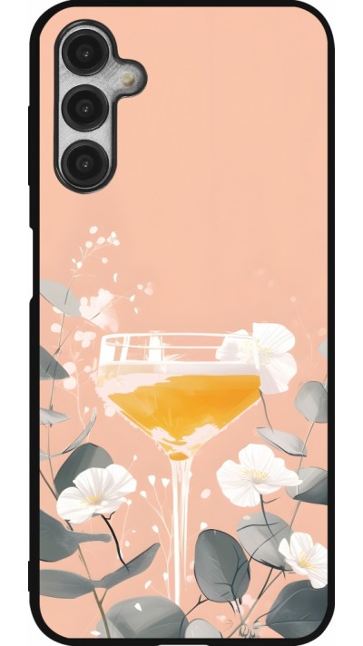 Samsung Galaxy A14 5G Case Hülle - Silikon schwarz Cocktail Flowers