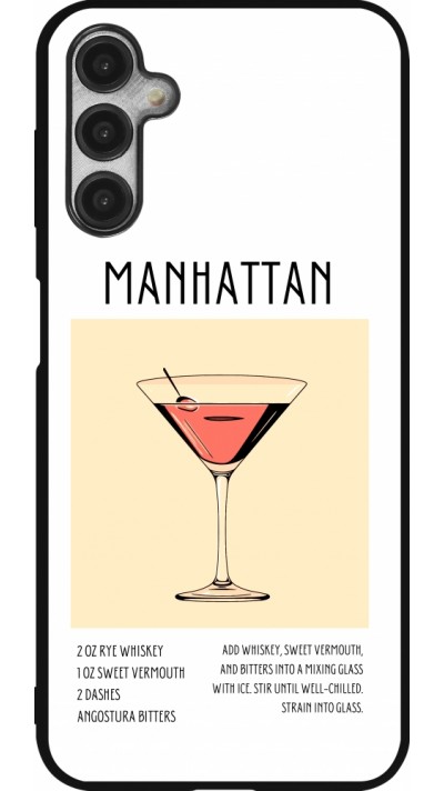 Coque Samsung Galaxy A14 5G - Silicone rigide noir Cocktail recette Manhattan