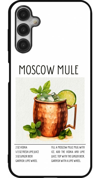 Coque Samsung Galaxy A14 5G - Silicone rigide noir Cocktail recette Moscow Mule