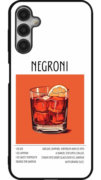 Coque Samsung Galaxy A14 5G - Silicone rigide noir Cocktail recette Negroni
