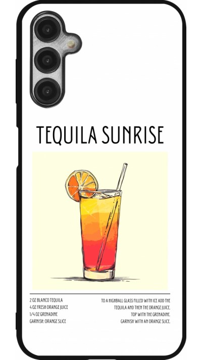 Coque Samsung Galaxy A14 5G - Silicone rigide noir Cocktail recette Tequila Sunrise
