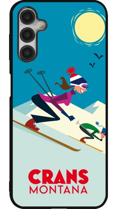 Coque Samsung Galaxy A14 5G - Silicone rigide noir Crans-Montana Ski Downhill