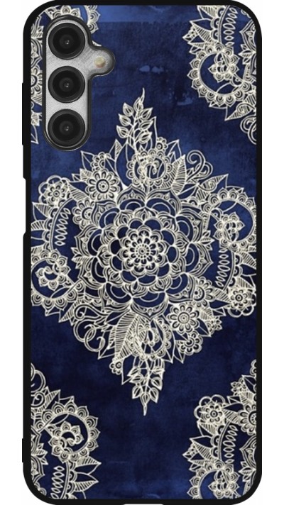 Samsung Galaxy A14 5G Case Hülle - Silikon schwarz Cream Flower Moroccan