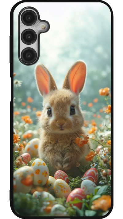 Samsung Galaxy A14 5G Case Hülle - Silikon schwarz Easter 2026 Rabbit in the garden
