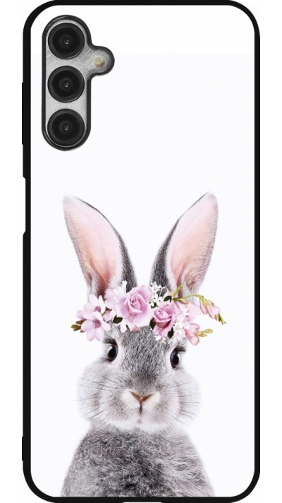 Coque Samsung Galaxy A14 5G - Silicone rigide noir Easter 2023 flower bunny