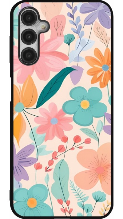 Coque Samsung Galaxy A14 5G - Silicone rigide noir Easter 2024 spring flowers