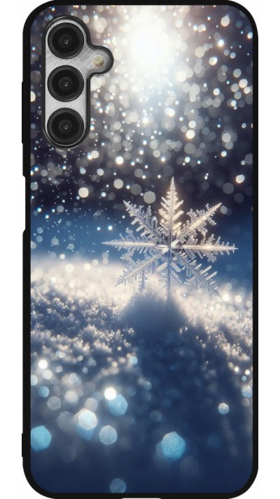 Samsung Galaxy A14 5G Case Hülle - Silikon schwarz Schneeflocke Solar Glanz