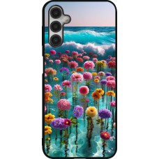 Coque Samsung Galaxy A14 5G - Silicone rigide noir Flower sea waves