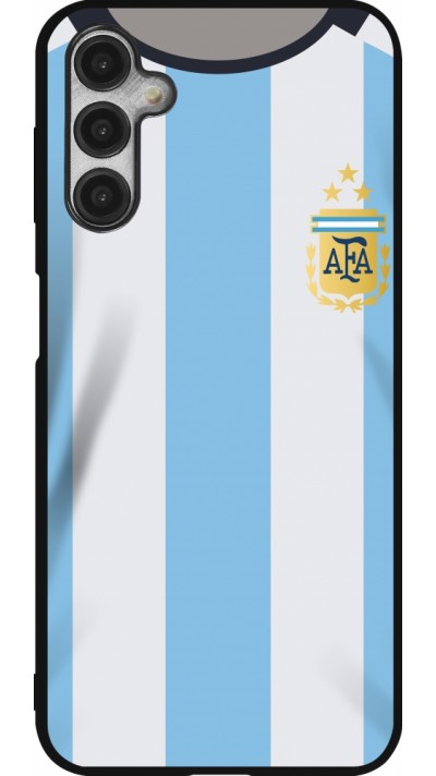 Coque Samsung Galaxy A14 5G - Silicone rigide noir Maillot de football Argentine 2022 personnalisable