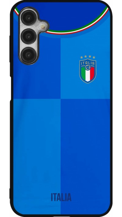 Coque Samsung Galaxy A14 5G - Silicone rigide noir Maillot de football Italie 2022 personnalisable