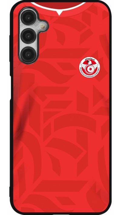 Coque Samsung Galaxy A14 5G - Silicone rigide noir Maillot de football Tunisie 2022 personnalisable