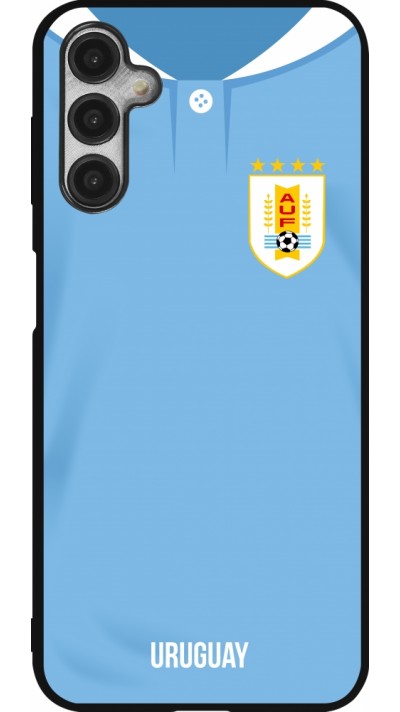 Coque Samsung Galaxy A14 5G - Silicone rigide noir Maillot de football Uruguay 2022 personnalisable