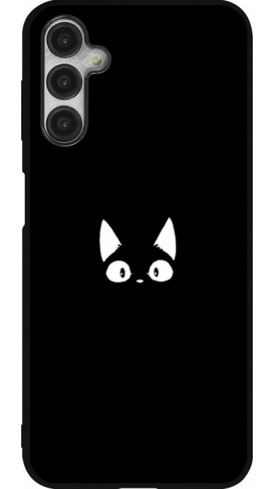 Samsung Galaxy A14 5G Case Hülle - Silikon schwarz Funny cat on black