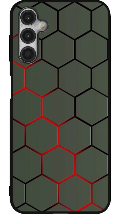 Samsung Galaxy A14 5G Case Hülle - Silikon schwarz Geometric Line red