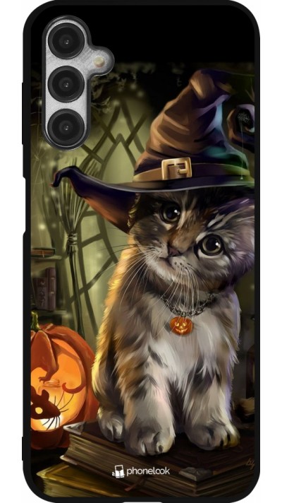 Samsung Galaxy A14 5G Case Hülle - Silikon schwarz Halloween 21 Witch cat