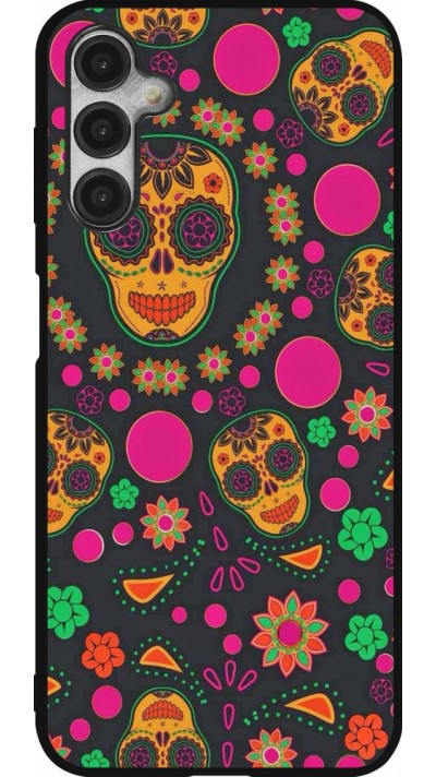 Coque Samsung Galaxy A14 5G - Silicone rigide noir Halloween 22 colorful mexican skulls