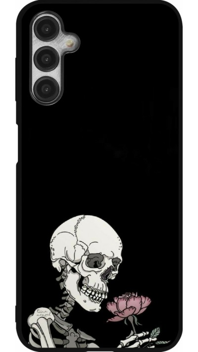 Coque Samsung Galaxy A14 5G - Silicone rigide noir Halloween 2023 rose and skeleton