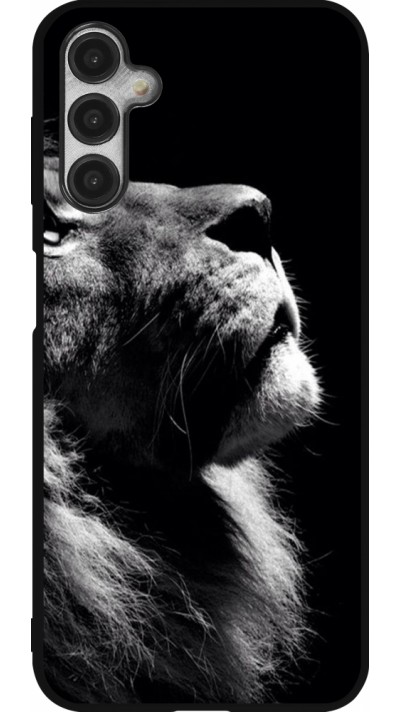 Coque Samsung Galaxy A14 5G - Silicone rigide noir Lion looking up