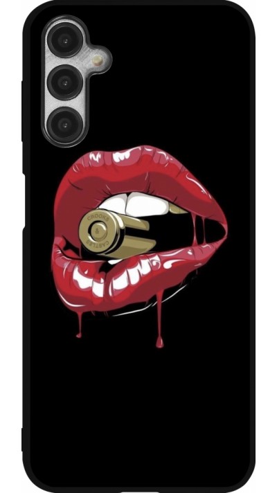 Coque Samsung Galaxy A14 5G - Silicone rigide noir Lips bullet