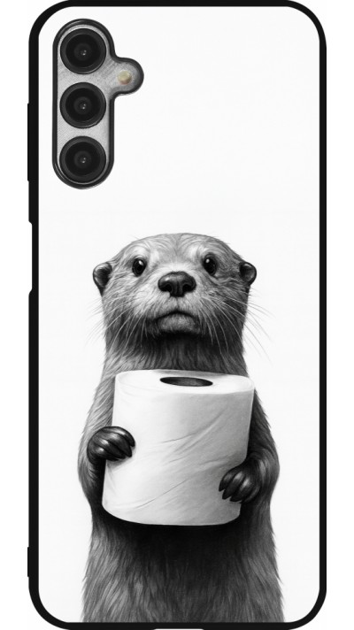 Coque Samsung Galaxy A14 5G - Silicone rigide noir Loutre papier de toilette