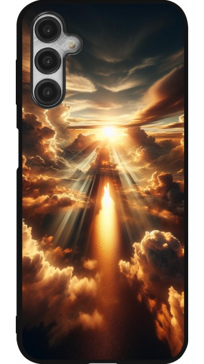 Coque Samsung Galaxy A14 5G - Silicone rigide noir Lueur Céleste Zenith