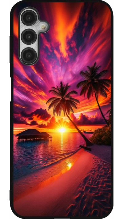 Coque Samsung Galaxy A14 5G - Silicone rigide noir Maldives Dusk Bliss