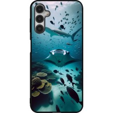 Coque Samsung Galaxy A14 5G - Silicone rigide noir Manta Lagon Nettoyage
