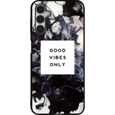 Coque Samsung Galaxy A14 5G - Silicone rigide noir Marble Good Vibes Only