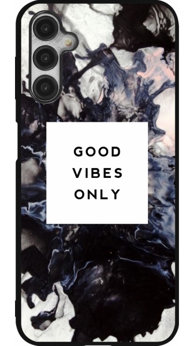 Coque Samsung Galaxy A14 5G - Silicone rigide noir Marble Good Vibes Only