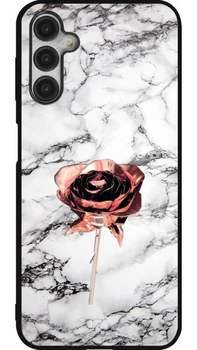 Samsung Galaxy A14 5G Case Hülle - Silikon schwarz Marble Rose Gold