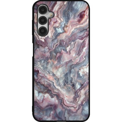 Samsung Galaxy A14 5G Case Hülle - Silikon schwarz Violetter silberner Marmor