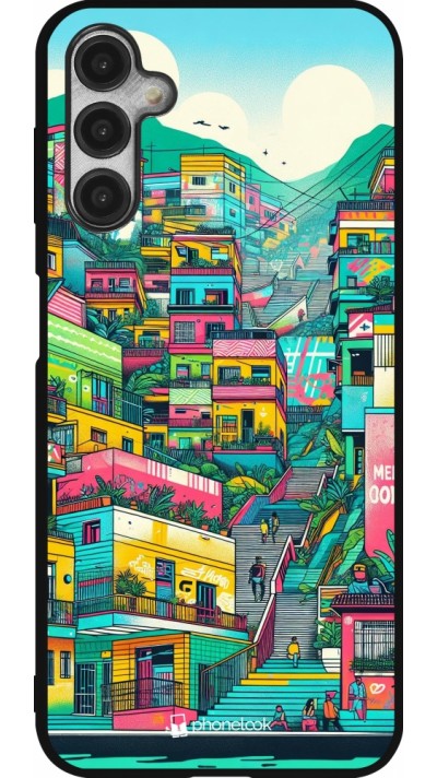 Coque Samsung Galaxy A14 5G - Silicone rigide noir Medellin Comuna 13 Art