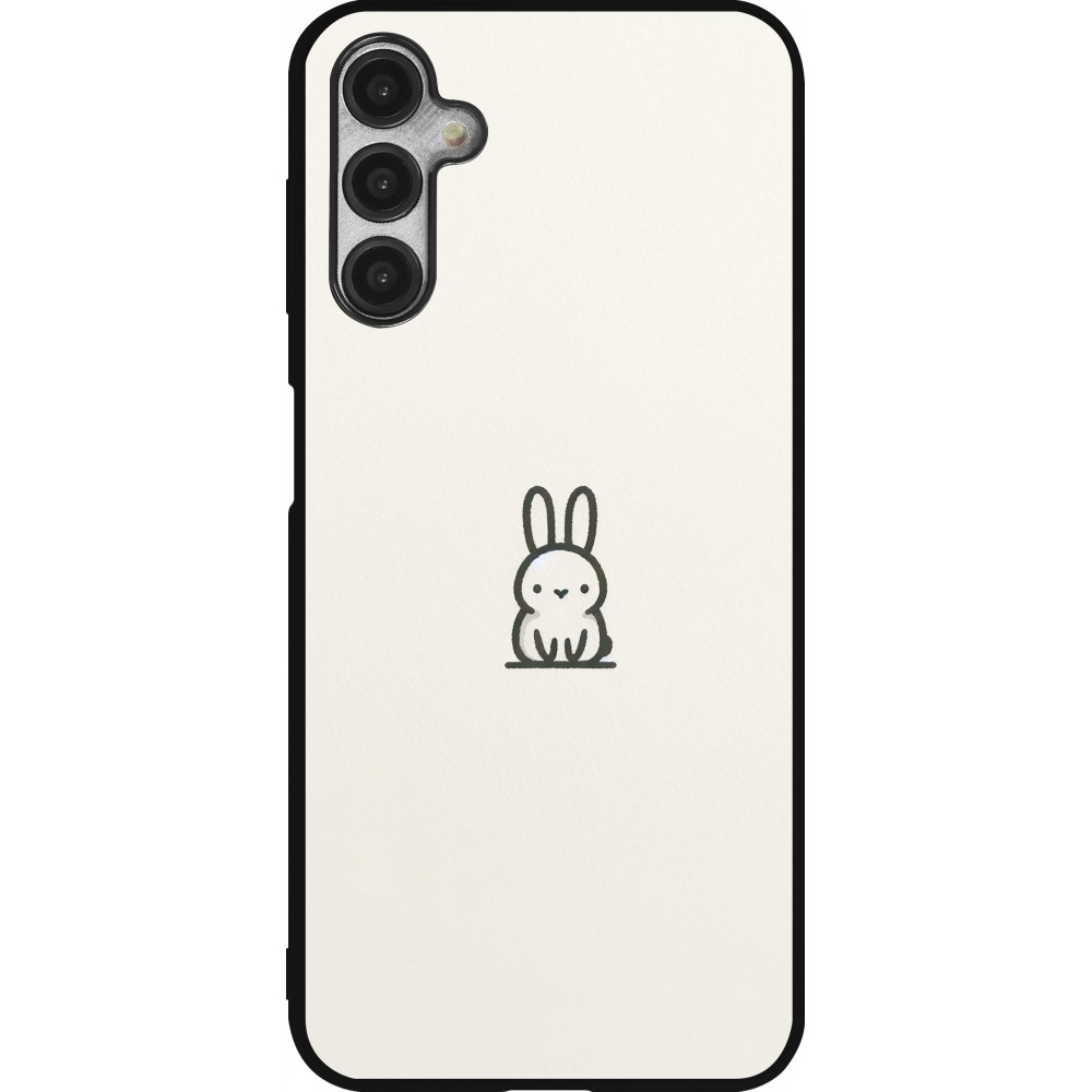 Coque Samsung Galaxy A14 5G - Silicone rigide noir Minimal bunny cutie