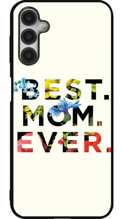 Coque Samsung Galaxy A14 5G - Silicone rigide noir Mom 2023 best Mom ever flowers