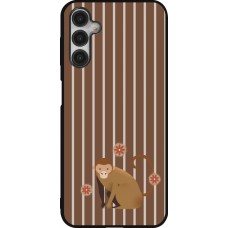 Coque Samsung Galaxy A14 5G - Silicone rigide noir Monkey with stripes