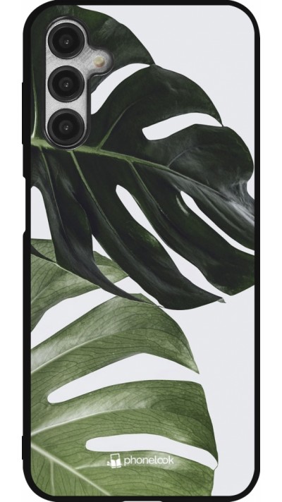 Coque Samsung Galaxy A14 5G - Silicone rigide noir Monstera Plant