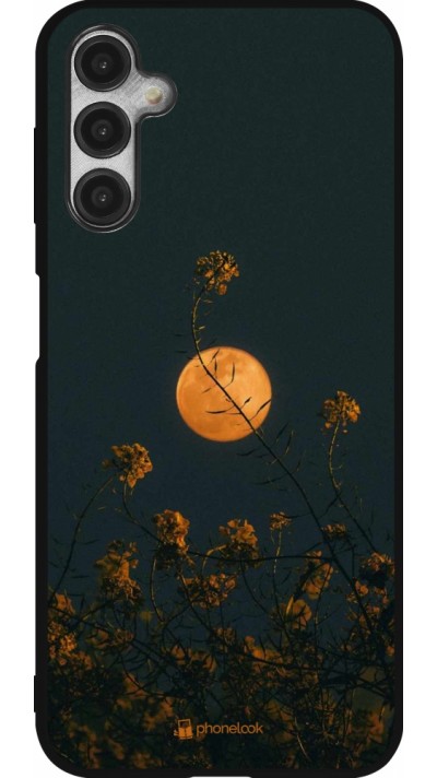 Coque Samsung Galaxy A14 5G - Silicone rigide noir Moon Flowers