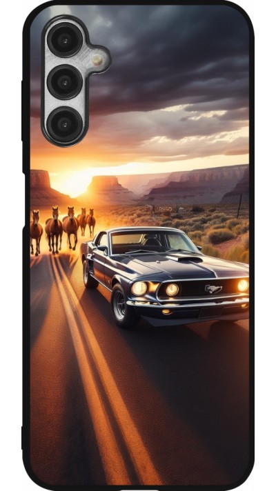 Coque Samsung Galaxy A14 5G - Silicone rigide noir Mustang 69 Grand Canyon