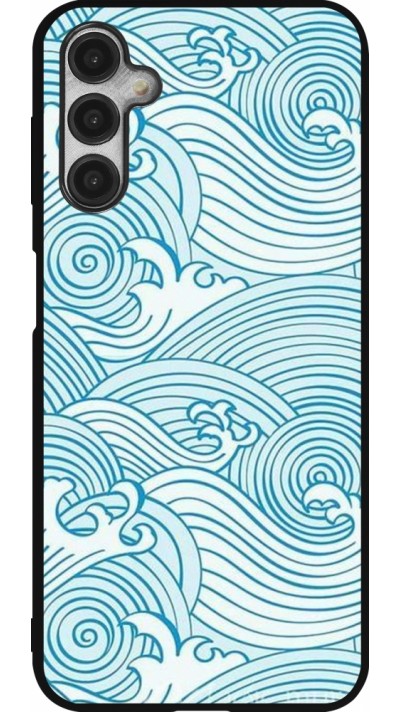 Coque Samsung Galaxy A14 5G - Silicone rigide noir Ocean Waves