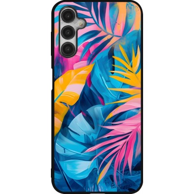 Coque Samsung Galaxy A14 5G - Silicone rigide noir Palms Blue