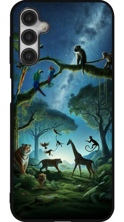 Coque Samsung Galaxy A14 5G - Silicone rigide noir Paradis des animaux exotiques