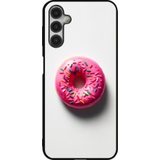 Coque Samsung Galaxy A14 5G - Silicone rigide noir Weißer Hintergrund, pinker Donut