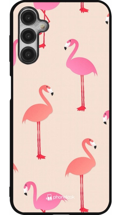 Coque Samsung Galaxy A14 5G - Silicone rigide noir Pink Flamingos Pattern