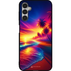 Samsung Galaxy A14 5G Case Hülle - Silikon schwarz Strand Sonnenuntergang auffällig