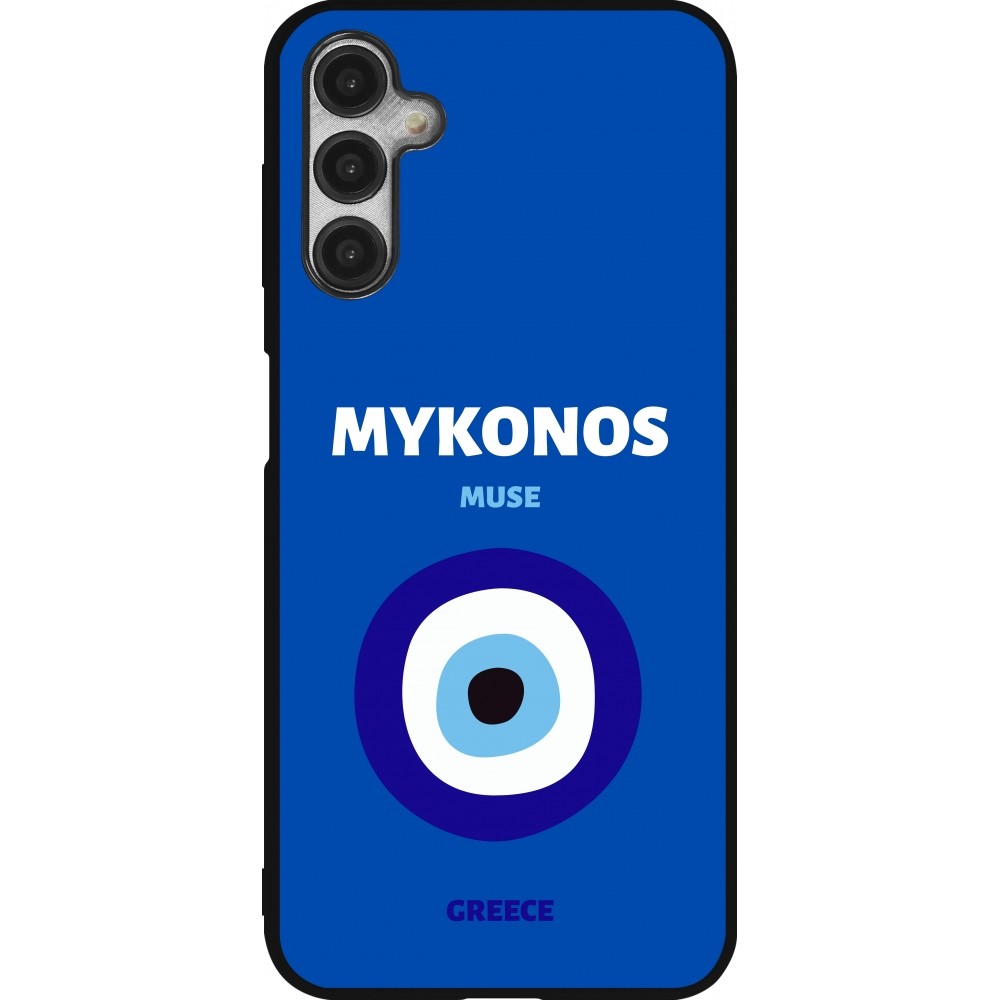 Samsung Galaxy A14 5G Case Hülle - Silikon schwarz Pop Summer Destination Mykonos