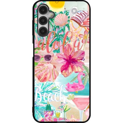 Samsung Galaxy A14 5G Case Hülle - Silikon schwarz Preppy Collage Aloha