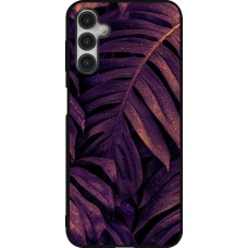 Samsung Galaxy A14 5G Case Hülle - Silikon schwarz Purple Light Leaves