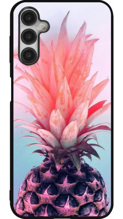 Samsung Galaxy A14 5G Case Hülle - Silikon schwarz Purple Pink Pineapple