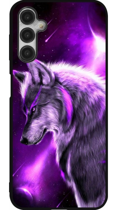 Samsung Galaxy A14 5G Case Hülle - Silikon schwarz Purple Sky Wolf